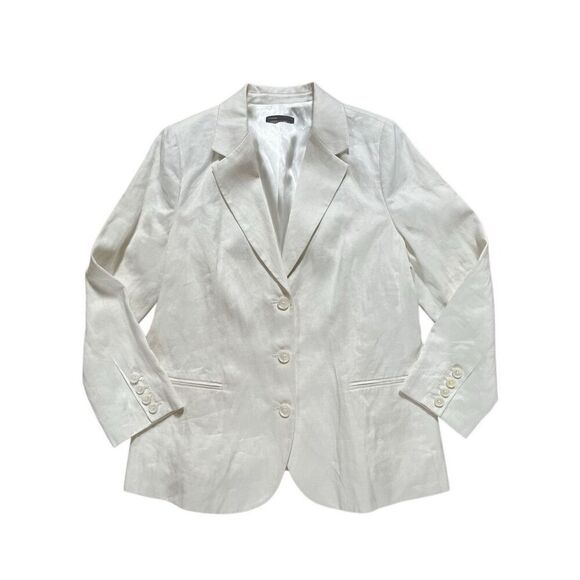 Vince White Linen/Cotton Single Breasted 3 Button Blazer Women’s 12 - Picture 1 of 16